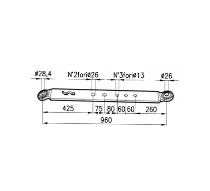 5131564 BRACCIO INFERIORE DI SOLLEVAMENTO FIAT NEW HOLLAND  PIATTO 100x20 mm 50533