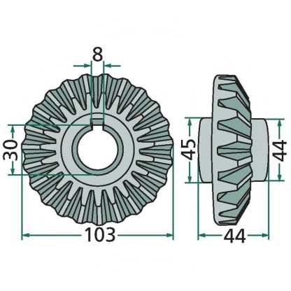 16624874 RUOTA DENTATA CONICA 23 DENTI SPANDIVOLTAFIENO DEUTZ FAHR KVERNELAND - immagine 2