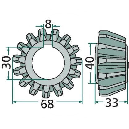 06564900 RUOTA DENTATA CONICA 15 DENTI SPANDIVOLTAFIENO DEUTZ FAHR KVERNELAND RIF.ORIG.06564900, 1.1043.010.104.00, 6564900, VF06564900 Serie KH KH 2.52 KH 2.64 KH 2.76 KH 3.44 D-H KH 3.52 KH 3.55 KH 3.64 KH 3.76 KH 3.76/7 DN-HS KH 20 KH 40 KH 60 KH 300 KH 500 KH 700 Serie KS KS 230 Serie KU KU 250  VICON-PZ  RIF.ORIG.06564900, VF06564900, 6564900 SERIE Fanex Fanex 522 Fanex 532 Fanex 533 Fanex 562 Fanex 641 Fanex 642 Fanex 772  Pöttinger  RIF.ORIG.6564900, 06564900, VF06564900 SERIE ZK ZK 230 ZK 446 ZK 667 ZK 676 - immagine 2