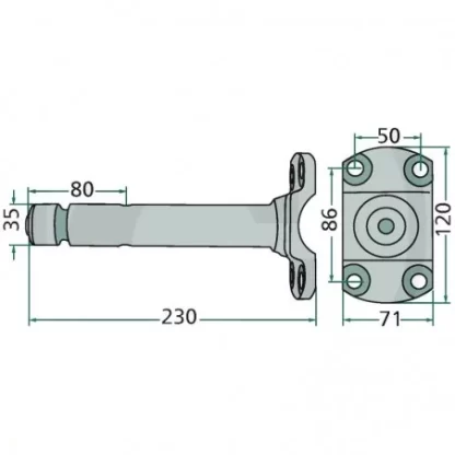 06581589, VF06581589, 64706581589F, 6581589 ASSE FLANGIATO PER SPANDIVOLTAFIENO DEUTZ FAHR KVERNELAND