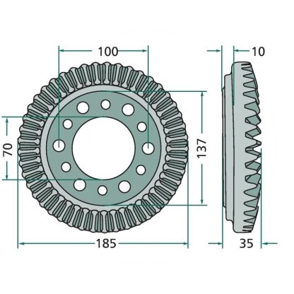 06581527 CORONA DENTATA 45 DENTI SPANDIVOLTAFIENO DEUTZ FAHR KVERNELAND RIF.ORIG.06581527, 06584598, VF06581527, 6581527 Serie KH KH 2.52 KH 2.64 KH 2.76 KH 3.44 D-H KH 3.52 KH 3.64 KH 3.68 DN-HS KH 3.76 KH 20 KH 40 KH 60 KH 300 KH 360 D / 360 DN KH 500 KH 700 Serie KS KS 230 Serie KU KU 250  VICON-PZ  RIF.ORIG.06581527, VF06581527, 06584598, VF06584598, 6581527 Fanex Fanex 522 Fanex 532 Fanex 533 Fanex 641 Fanex 642 Fanex 682 Fanex 772 - immagine 2