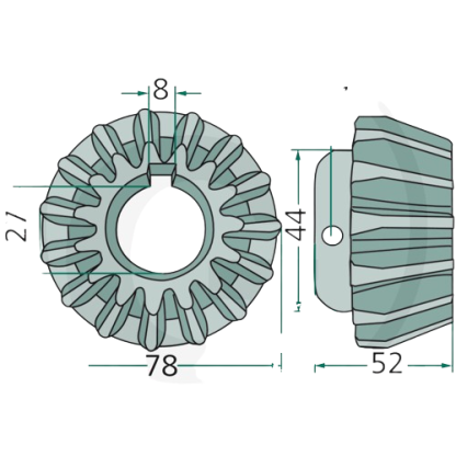 RONDELLA DENTATA CONICA 16 DENTI 101237, 460300 TH TH 4