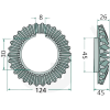 RUOTA DENTATA CONICA 27 DENTI PER SPANDIVOLTAFIENO KRONE 153898.1, 1530898.0, 01538981, 001538981 Serie Serie KW KW 4.60 KW 6.70 KW 8.50 Serie Serie KWT KWT 8.50 KWT 8.80