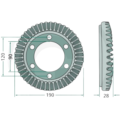 CORONA DENTATA 45 DENTI PER SPANDIVOLTAFIENO POTTINGER 236.700052, 236.700051, 0+236.70.005.2, 00+236.70.005.