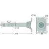ASSE FLANGIATO PER SPANDIVOLTAFIENO POTTINGER 00206700261, 206.700.250, 0+206.70.026.1, 00+206.70.026.1, 647206700261F