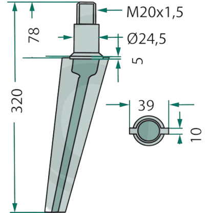 55063 DENTE PER ERPICE ROTATIVO  180RH37