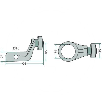 ROTELLA COMPLETA DI LEVA PER ANDANATORI DEUTZ FAHR KVERNELAND  16504057, 64716504057F, VF16504057