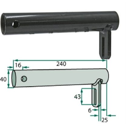 TUBO SUPORTO PER ANDANATORE PER ANDANATORE DEUTZ FAHR KVERNELAND 16621256.94, 16621256.86, VF16621256.86