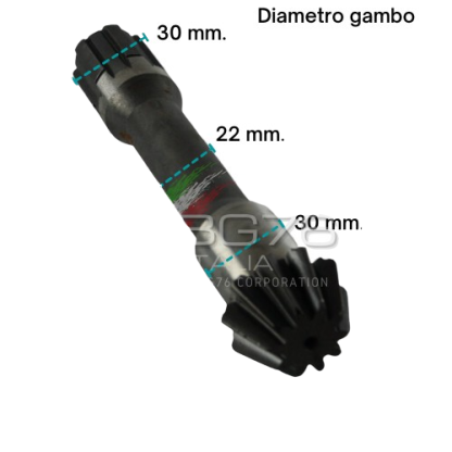 BG970  COPPIA CONICA INFERIORE PIGNONE CORONA ASSE INFERIORE GOLDONI FRESA 22 10 33 RIF. ORIG. 3587+3254 - immagine 2
