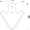 55730 VOMERINO A LANCIA PER ANCORE ESTIRPATORE CON FORO ED ASOLA AxB 200x240 mm IN ACCIAIO AL BORO - immagine 2