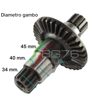 BG970  COPPIA CONICA INFERIORE PIGNONE CORONA ASSE INFERIORE GOLDONI FRESA 22 10 33 RIF. ORIG. 3587+3254 - immagine 7