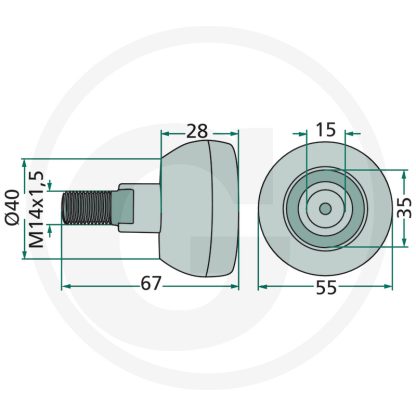 64700238060201F  ROTELLA CON ASSE PER ANDANATORE POTTINGER   00238060201, 0+238.06.020.1, 00+238.06.020.1