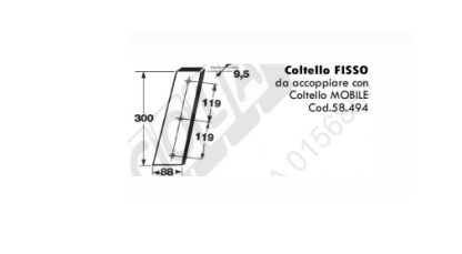 58.495 COLTELLO FISSO PER PRESSE GALLIGNANI  RIF ORIGINALE 24.03.120