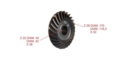 COPPIA CONICA FRESA MASCHIO Z.26 Z.14 SILVA -U - UZ- US - immagine 2