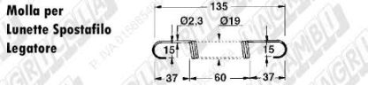 61.124 	  MOLLA a TRAZIONE L=135 - ø=19 - Filo ø 2,3  Imp. su New Holland	 	29833 Imp. su Sgorbati	69, 169, 171, 181	29833 1111/2210