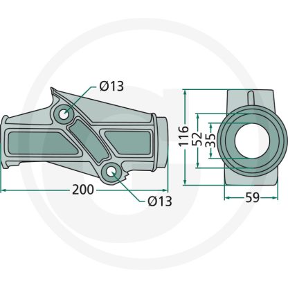 647498439F Tubo portante completo di boccole di supporto 425DN, 455DN, 426DN, 456DN, 781 DN, 800, 1600 Hydro, 160 - immagine 2