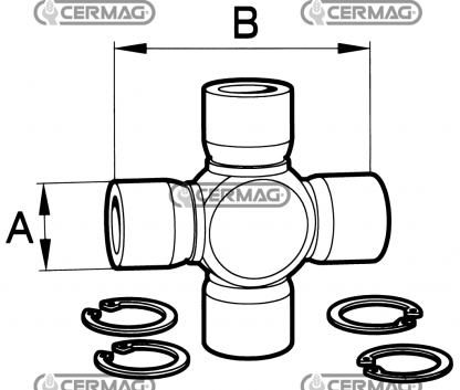 30757 Crociera per cardano  Categoria W2500  Misura 36x89 mm crociera 36x89 per WALTER.36-00-00
