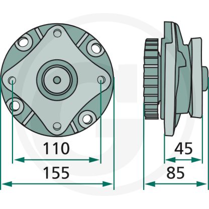 64756803940F     Scatola cuscinetto e disco completo KUHN FC sistema di sicurezza  Rif. Orig.: 56803940 - immagine 3