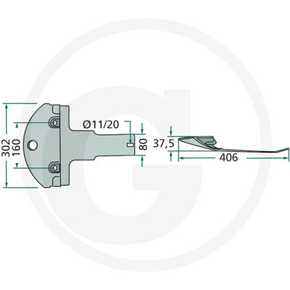 64756809300F PATTINO SLITTA KUHN FC FALCIATRICI A DISCHETTO Rif.  56809300, 56808810, K6800590 - immagine 2