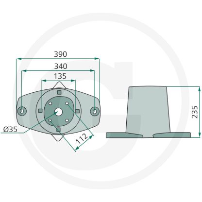 64756812700F    Disco portacoltelli KUHN FC con campana    Rif. Orig.: 56812700 - immagine 2