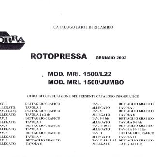 SPACCATO RICAMBI ROTOPRESSA MORRA MRI