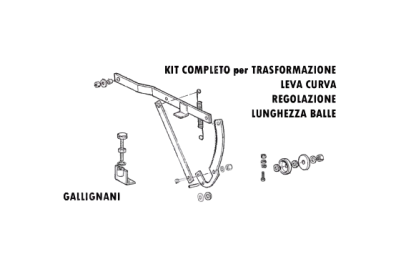 64.380 KIT COMPLRETO TRASFORMAZIONE REGOLAZIONE LUNGHEZZA BALLE GALLIGNANI 19.44.004
