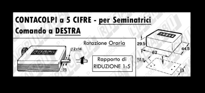 60.065 	CONTAETTARI per SEMINATRICI a 5 Cifre, Comando a DESTRA, Rotazione Oraria