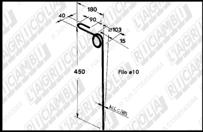 71.435-B    DENTE STRIGLIATORE  Filo ø10