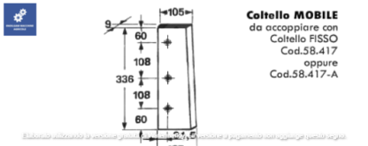 58.416  COLTELLO MOBILE PER ROTOPRESSA AMA COD ORIG 75-419 306-079 307-300 907-001