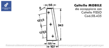 58.436 COLTELLO MOBILE PER ROTOPRESSA JOHN DEERE COD ORIG E 42088