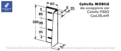 58.448 COLTELLO MOBILE PER ROTOPRESSA WELGER COD ORIG 0982.25.09.00