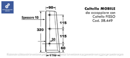 58.449 COLTELLO FISSO PER ROTOPRESSA WELGER COD ORIG 0982.20.09.00