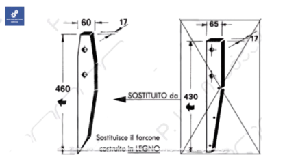 59.204  FORCONE in ALLUMINIO PER ROTOPRESSA AMA COD ORIG 201-231