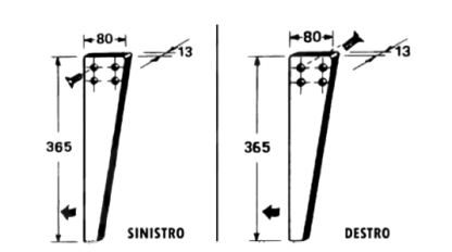 59.225  FORCONE in ALLUMINIO SINISTRO PER ROTOPRESSA  Italo Svizzera  COD ORIG PR1062 7111062
