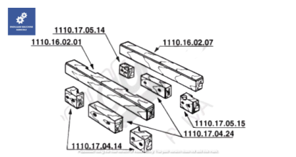 58.219-S PATTINO PISTONE : Serie n° 8 PATTINI PER IMBALLATRICE WELGER COD ORIG 1110.16.02.01 + 1110.16.02.07 + 1110.17.04.14 + 1110.17.04.24 + 1110.17.05.14 + 1110.17.05.15