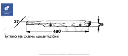58.250 PATTINO per CATENA ALIMENTATORE PER ROTOPRESSA  New Holland - Sgorbati  COD ORIG 47257 1111/10543