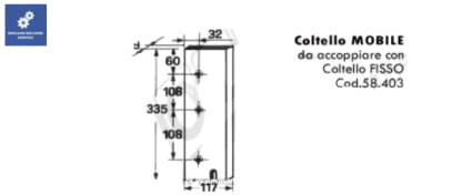 58.401 COLTELLO MOBILE PER ROTOPRESSA NEW HOLLAND - SGORBATI COD ORIG 48841, 1111/4050