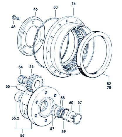 0.011.0683.3  CORONA COMPLETA  CON CUSCINETTI PER SAME HURLIMANN  LAMBORGHINI