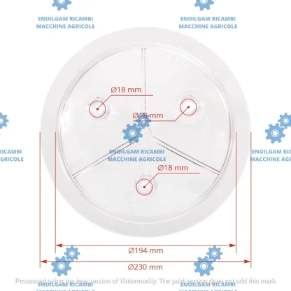 00100045  Coperchio bidone del latte per secchio mungitrice con 3 uscite, per bidoni del latte - immagine 3