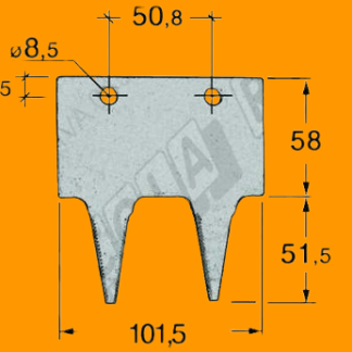 45564 dente doppio barra "EUROPA" per BCS  74.360    565.50648