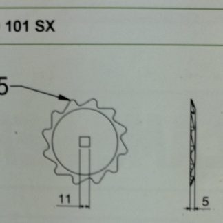 LD 101 SX    DISCHETTO COLTELLO CARRO MISCELATORE DIAM 95 MM SINISTRA