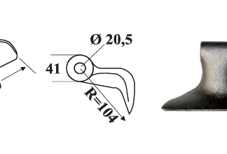FP018F20 MAZZA PER TRINCIA FACMA FORO 20.5  TESTA  68MM R=104