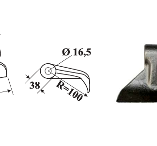 FP030F16  MAZZA PER TORTELLA BERTI CELLI GIAMPI LEGGERA MEAAT MUTHING ORIZZONTI FORO 16.5 TESTA 40 TAGLIO 137 R=100