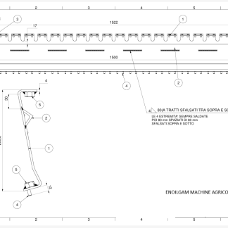 TELAIO “N25AR/20” SUPERTINO SP 1500 SP 1200 DEL PICK-UP RACCOGLITORE A 20 FASCE